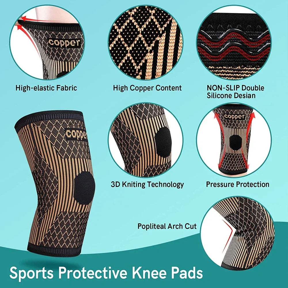 Copper Knee Brace for Arthritis Pain & Support-